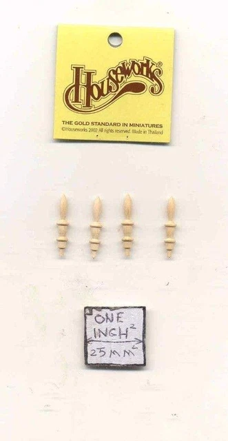FINIALS 12037   7/8" wooden miniature furniture parts 4pcs 1/12 scale Houseworks