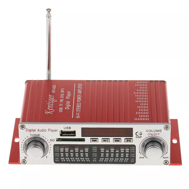 DC 12V 20WX2 Remote Mini Hi-Fi Digital Stereo Audio Amplifier USB SD FM DVD
