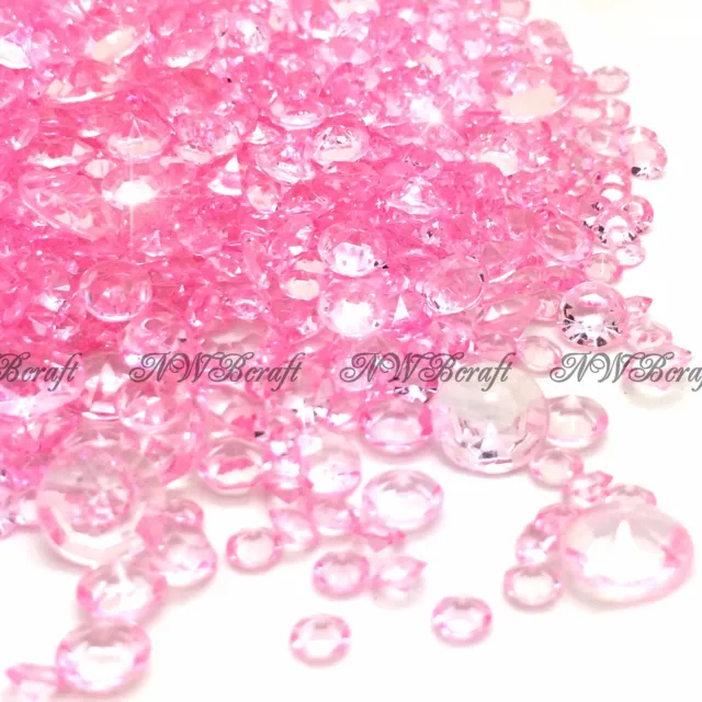 Baby Pink Mixed Sizes Scatter Diamonds Wedding Party Table Confetti Crystal