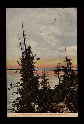 Postcard : New York - Plattsburgh Ny - Lake Champlain From Bluff Point 1908