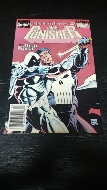 1989 Marvel Comics Punisher #2 Annual Newsstand Vf 1St Punisher Vs Moon Knight
