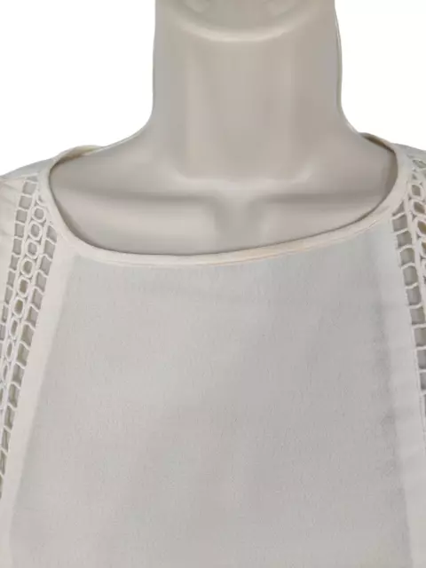 Neu Mit Etikett Damen Warehouse Uk 12 Creme Freizeit Spitze Boho Ausgestellter Ärmel Zigeunerbluse Top 2