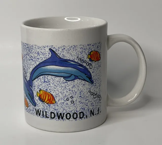 Wildwood NJ Vintage Mug Dolphin Tropical Fish Beach Coffee or Tea Cup