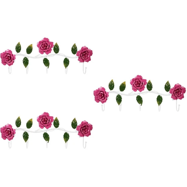 3 un. ganchos de almacenamiento en pared con forma de flor para colgador de pared para hogar oficina