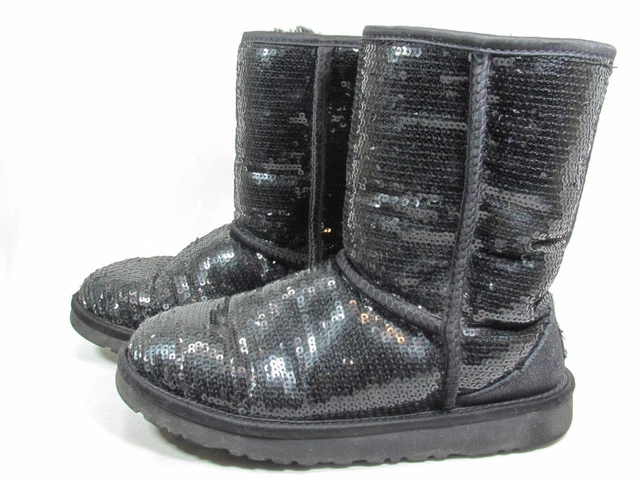 UGG Australia Classic Short Sparkles Boot Women size 6 Black