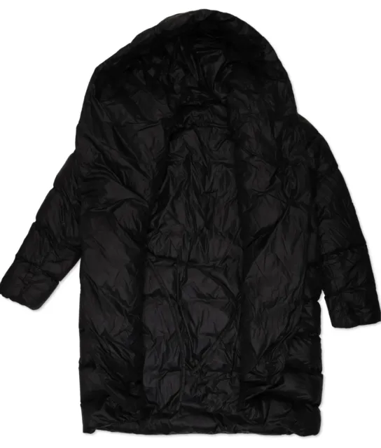 Diane Von Furstenberg Hooded Down Black Puffer Coat size L 302793 3