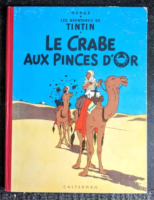 1957 Les aventures de Tintin – Le Crabe aux Pinces d’Or Dos B22 -  Très bon état