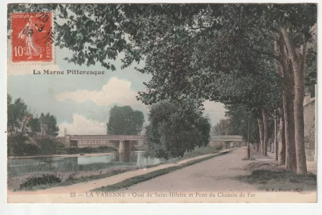 LA VARENNE SAINT HILAIRE - Val de Marne - CPA 94 - le quai et pont du Chemin Fer