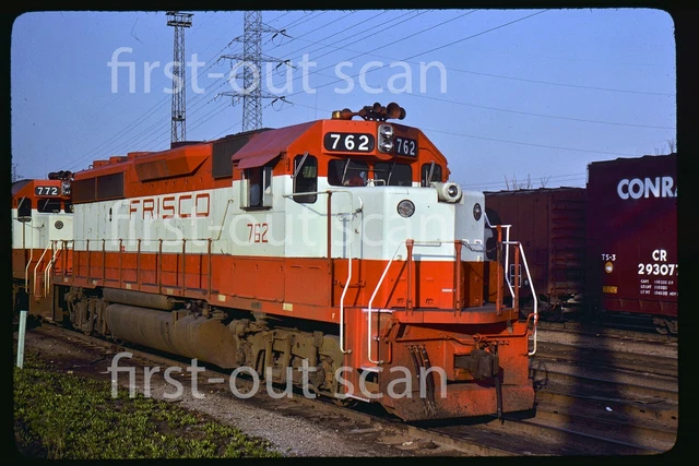 L Original Slide - SLSF Frisco 762 EMD GP40-2 St Louis MO 1980
