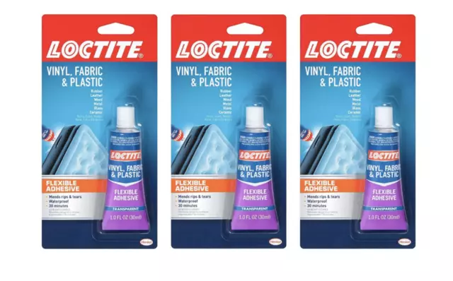 2~ 1oz Loctite Vinyl Fabric Plastic Flexible Clear Adhesive Leather Canvas Glue