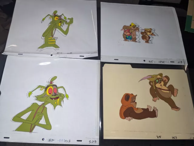 EWOKS animation cels BACKGROUND production art  Vtg Star Wars Toys Figures I8