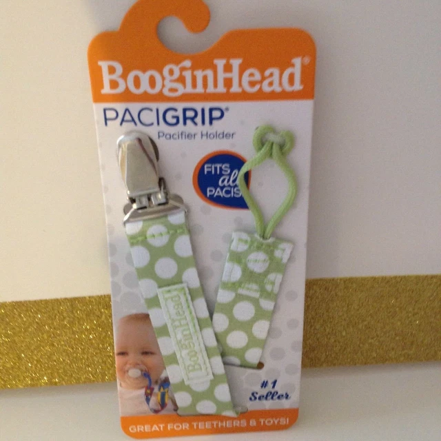 Baby Pacifier Holder Green Fits all Pacis, for Teethers & Toys by BooginHead