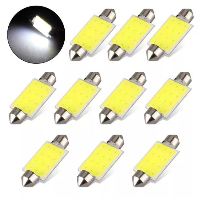 50X White 41MM Cob LED Festoon Dome Map Trunk Interior Light bulb 211-2 578 569