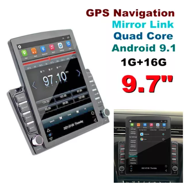 Android 9.1 2Din GPS Navi 9.7" Player WiFi For Android Car FM Radio Stereo FM