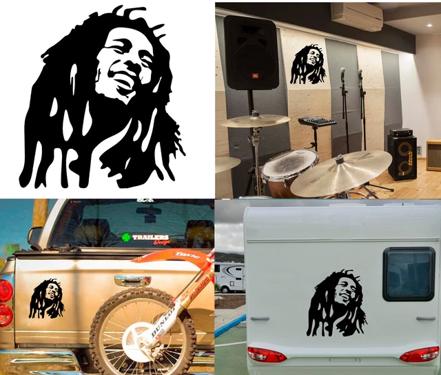 Autocollant Sticker BOB MARLEY Prespaziato - Pour Voiture, Moto, Casque, Décoration Rasta, Neuf