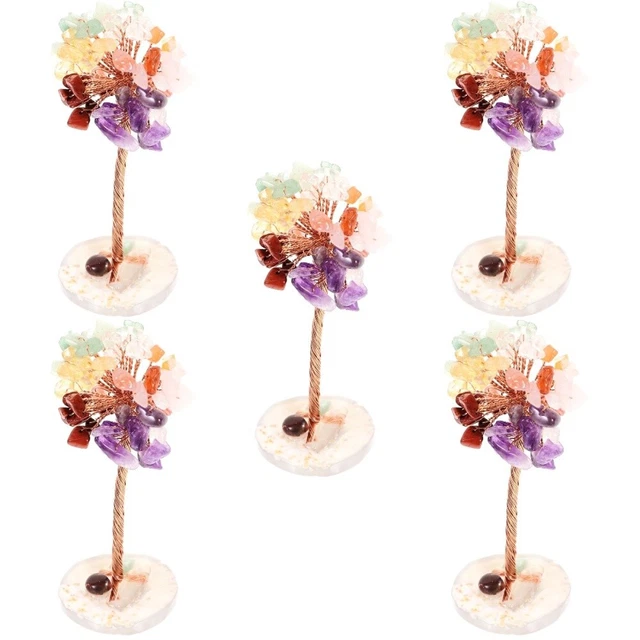 Set 5 Decorazione Tavolo Albero Di Ghiaia Di Cristallo Home Decor Scultura