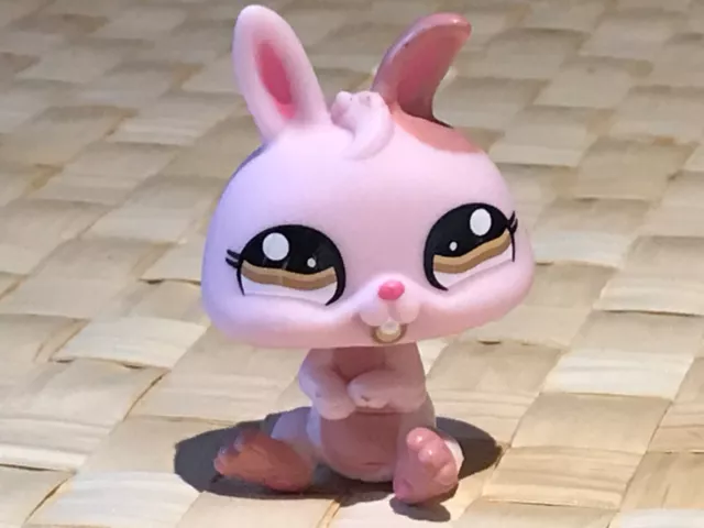 LPS LITTLEST PET Shop pink baby bunny Rabbit 1366 brown dot eyes authentic RARE 4.00 PicClick UK