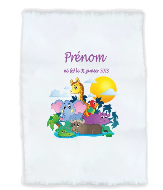 plaid bébé personnalisé cadeau naissance prenom texte choix réf 28