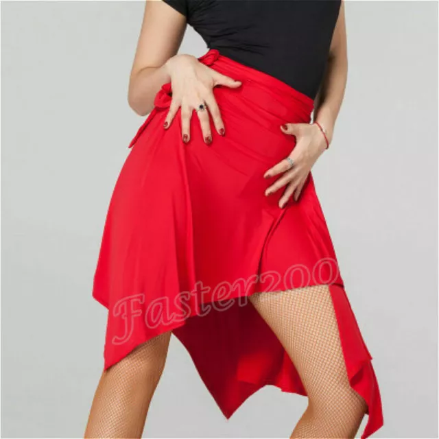 Womens Ballroom Latin Salsa Tango Dance Skirt Dress Skate Wrap Scarf Dancewear