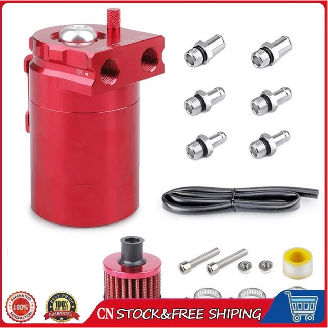 EVIL ENERGY 300ml Oil Catch Can Kit - Baffled Aluminum With 6AN Hose & Fittings, Universal