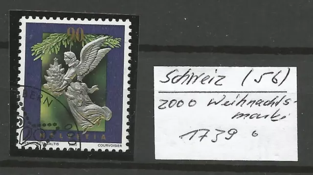 Schweiz 2000 : Sondermarke " Weihnachten " - Christbaumschmuck Nr. 1739 o (56)
