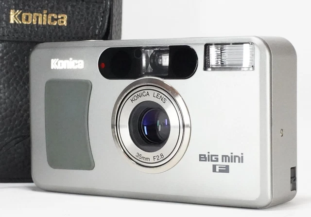 ⏯ [N MINT+++] Konica Big Mini F Silver 35mm Film Camera Point & Shoot From JAPAN