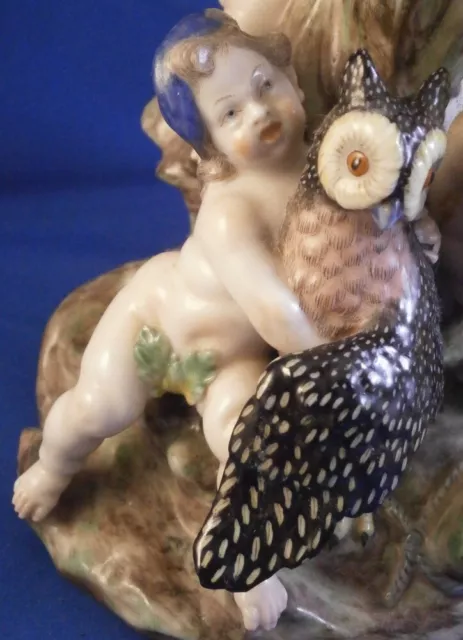 Antique 20thC Nymphenburg Porcelaine Oiseau Récepteur Figurine Porzellan 3