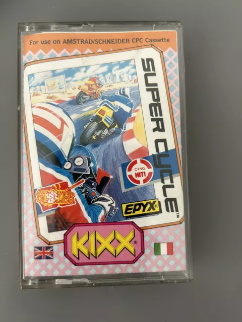 Retro Amstrad CPC Video Game - Kixx Super Cycle by Epyx tested working