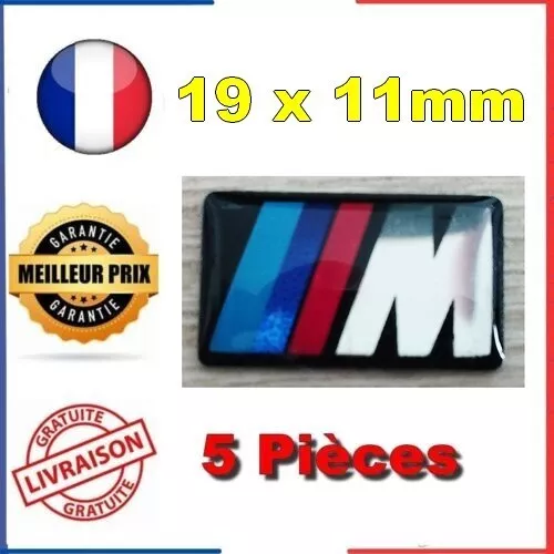 5 Autocollants Stickers 3D Logo pour BMW M Motorsport Jantes Volant 19mm X 11mm