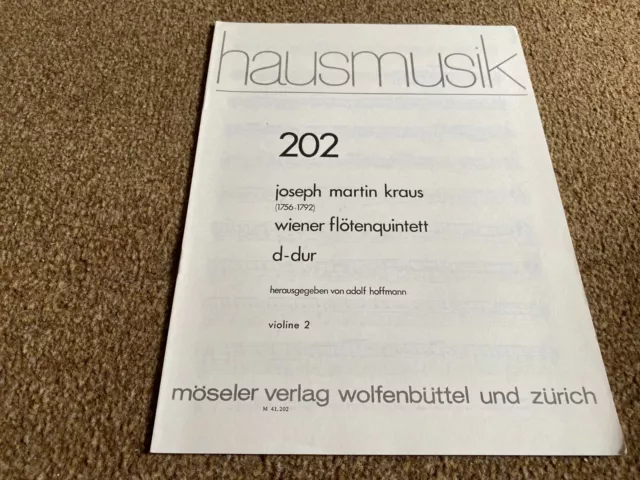 Mlf13 Blattmusik - Hausmusik 202 Joseph Martin Kraus - Weiner Flotenquintett..