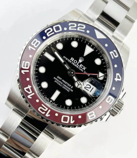 Rolex GMT-Master 16700BLRO Silver Oyster Bracelet with Blue and Red Bezel