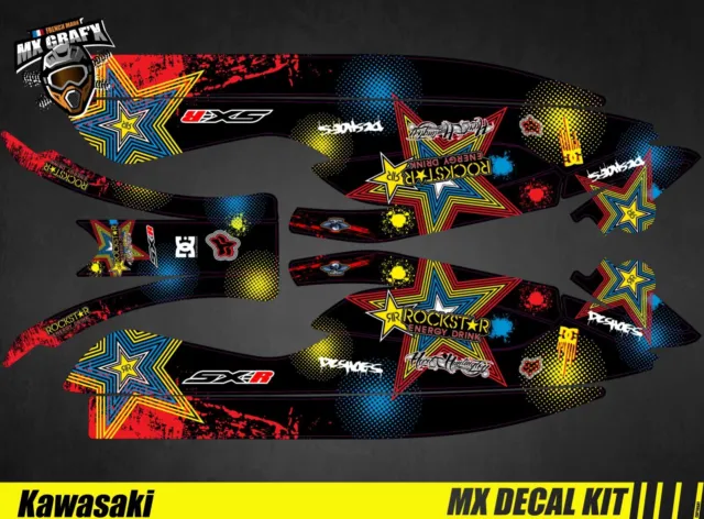 Kit Déco pour / Decal Kit for Jet Ski Kawasaki 800 Sxr - RockStar H&H