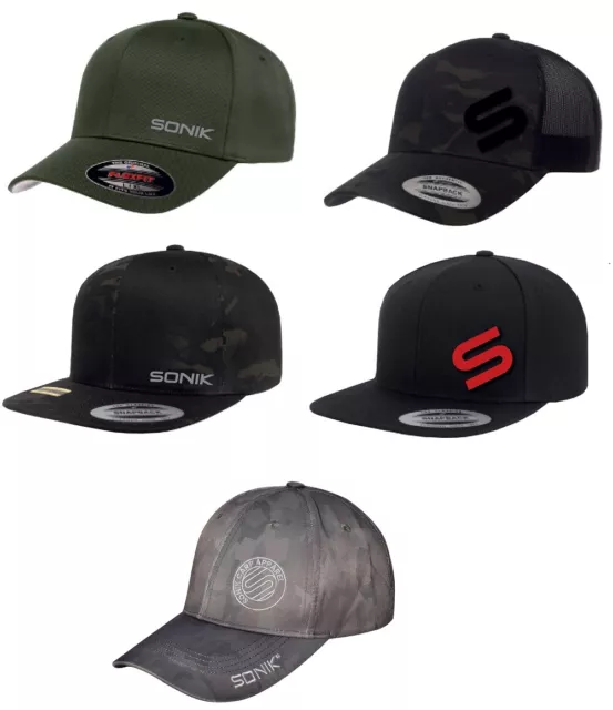 Sonik Hats FlexFit, Snapback Multicam Cap *All Types* NEW Carp Fishing Clothing