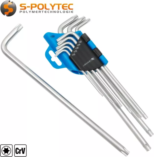 PROFI Torx Winkelschlüssel Set 9-tlg. LANG T10-50 Sechskant Schlüssel Satz CrV