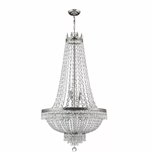 Antique Style French Empire Crystal Basket Foyer Ceiling Chandelier