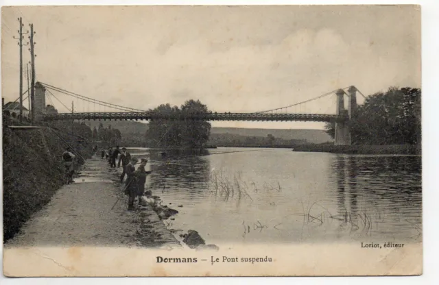 DORMANS - Marne - CPA 51 - pecheurs - un concours de peche au pont suspendu