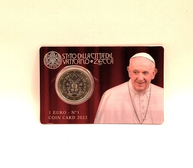 Vatican 1 euro 2022 BU Coin Card
