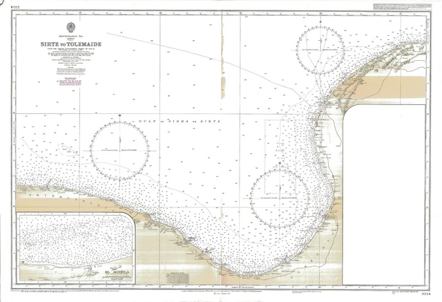 Sirte CARTE MARINE ADMIRALTY 3354 De Sirte À Tolemaïde Mer Méditerranée ...