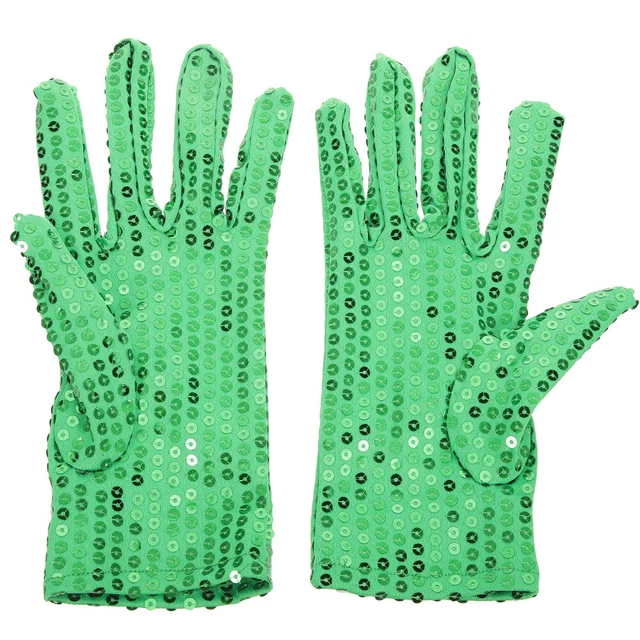 Gants De Fête Gants Bling Gants De Scène À Paillettes Tenues Vertes Tendance