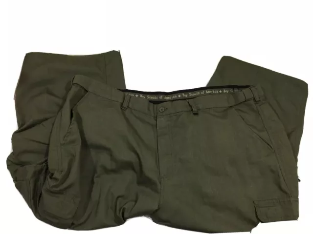 Boy Scout Official Green Uniform Heavy Duty Canvas Pants Shorts Mens 48x24 H021