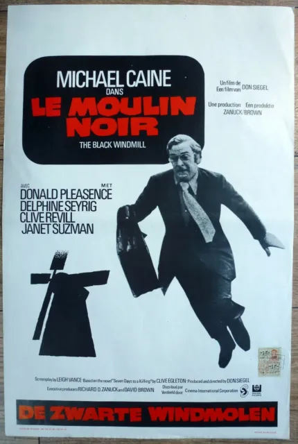 belgian poster THE BLACK WINDMILL, MICHAEL CAINE, DON SIEGEL, policier MOULIN