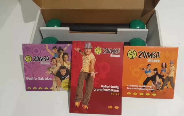 Zumba Fitness Kit System DVD Set Workouts Body Toning 2 x Toning Sticks