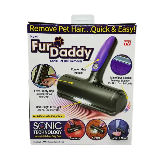 FUR DADDY Pet Hair Remover Cordless Sonic Cloth Carpet Lint Roller - ASOTV