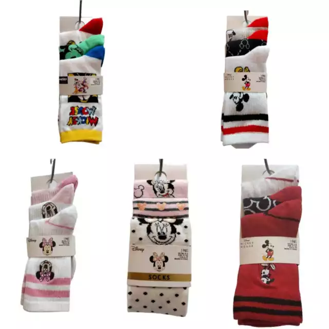 Disney Mickey Minnie Mouse Socks Women's 3 Pair Ankle Shoe Liners Primark New