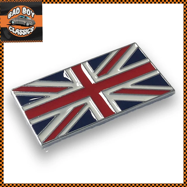 CLASSIC CAR SELF Adhesive Union Jack Flag Enamel Badge Emblem £4.95