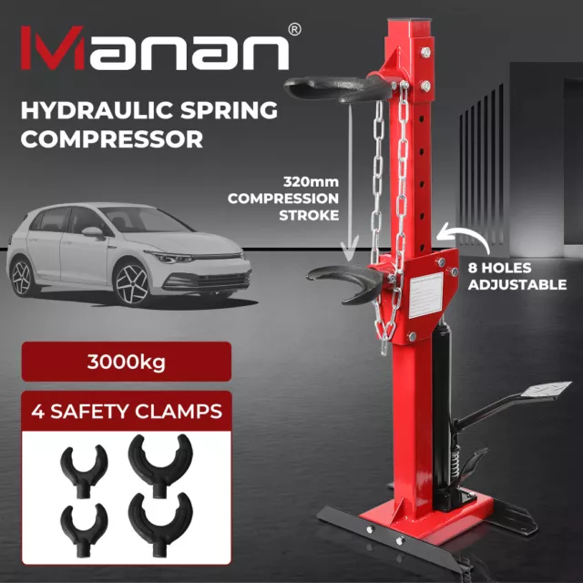 Manan 3T Hydraulic Auto Coil Strut Spring Compressor 6600lbs Adjustable Height