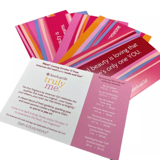 American Girl Postcards Bath & Body Works Truly Me Fragrance Perfume Collectable