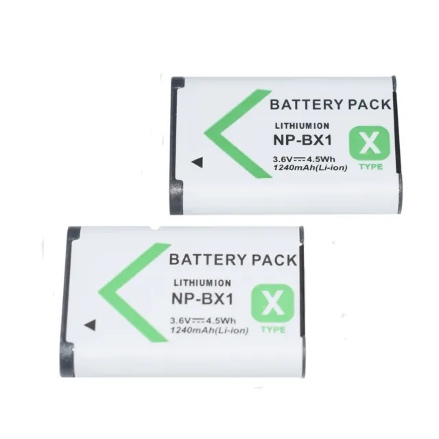 TWO BATTERIES for SONY NP-BX1 Cyber-shot DSC-RX100 VI DSC-RX1 Action Cam BATTERY