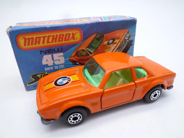 VINTAGE MATCHBOX SUPERFAST No.45d BMW 3.0 CSL IN ORIGINAL BOX 1976