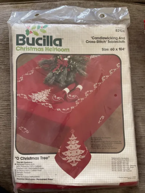 Kit de mantel vintage BUCILLA 82124 reliquia de Navidad punto de cruz NUEVO sellado
